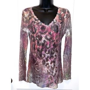Urban Mix leopard print rhinestone long sleeve